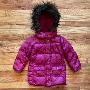 Gap Snow Jacket - Girls Size 4Y- Pink with Fur Hood
